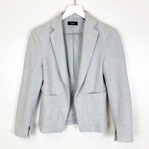 Theory Jonita Soft Flannel Grey Open Slit Blazer